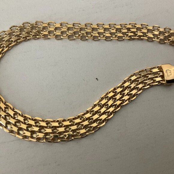 18k solid gold Bismark link bracelet NWT - Picture 2 of 8